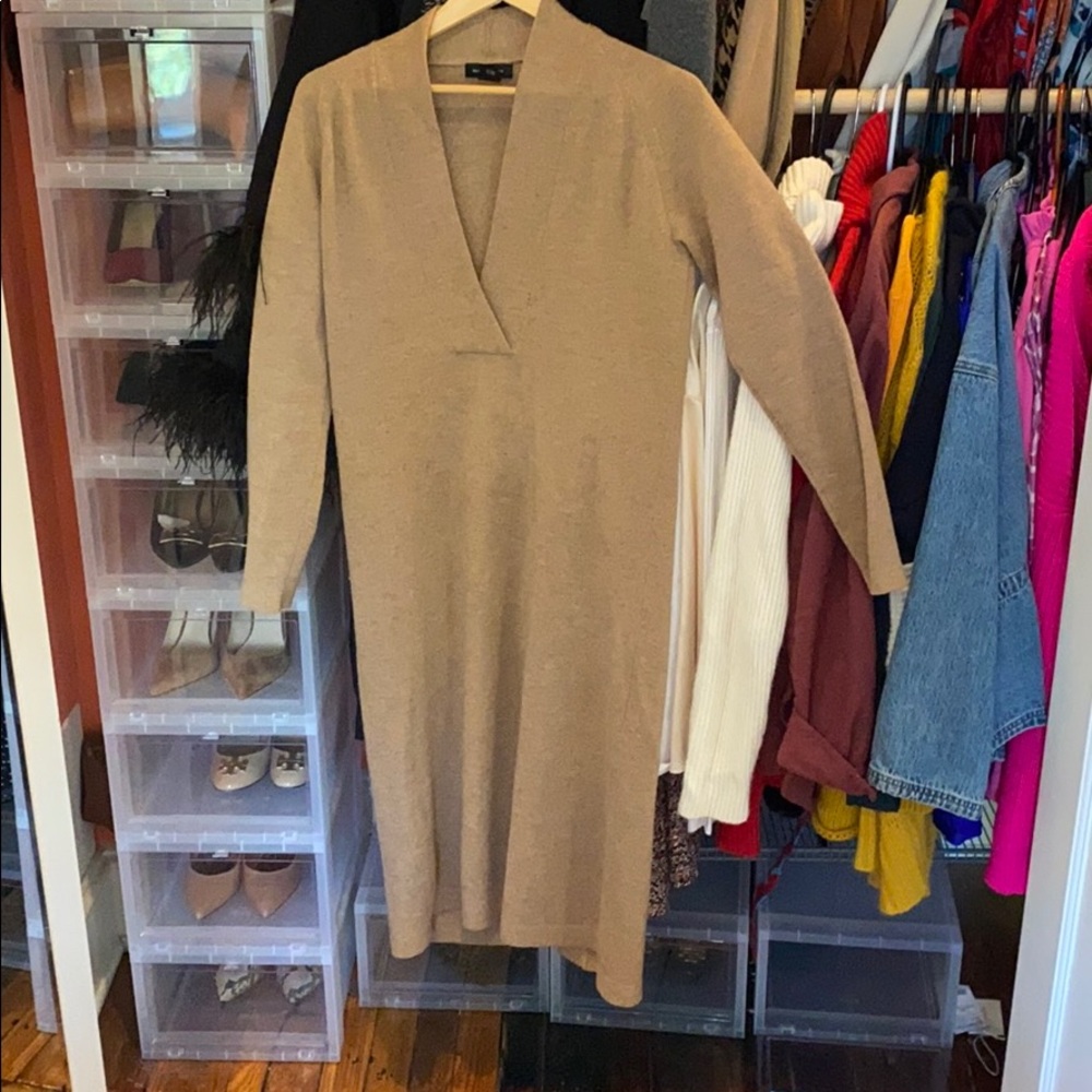 Club Monaco V-Neck Wool Sweater Dress